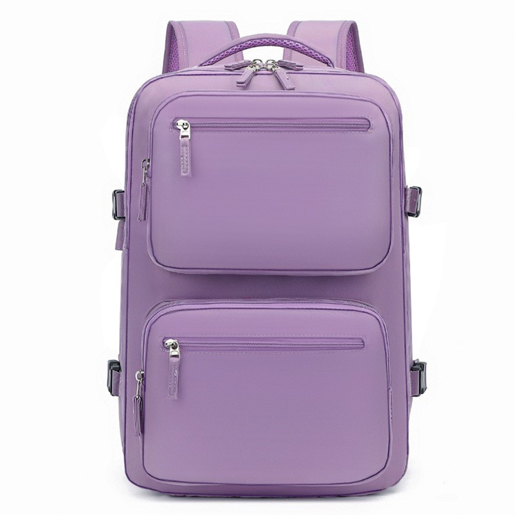 Travel Outdoor Large capacity 36-55L Backpack --16’’inch Laptop Compartment, Shoe Compartment,USB port, Water Resistant, Purple/Black /Grey/Blue/Green