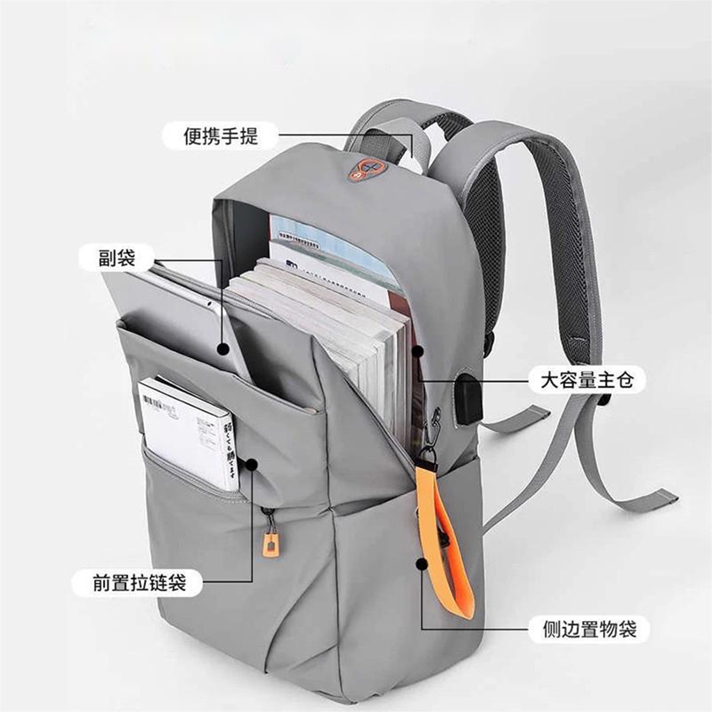 Laptop backpack ,business travel backpack, 15 inch laptop compartment , USB port, Black/Grey