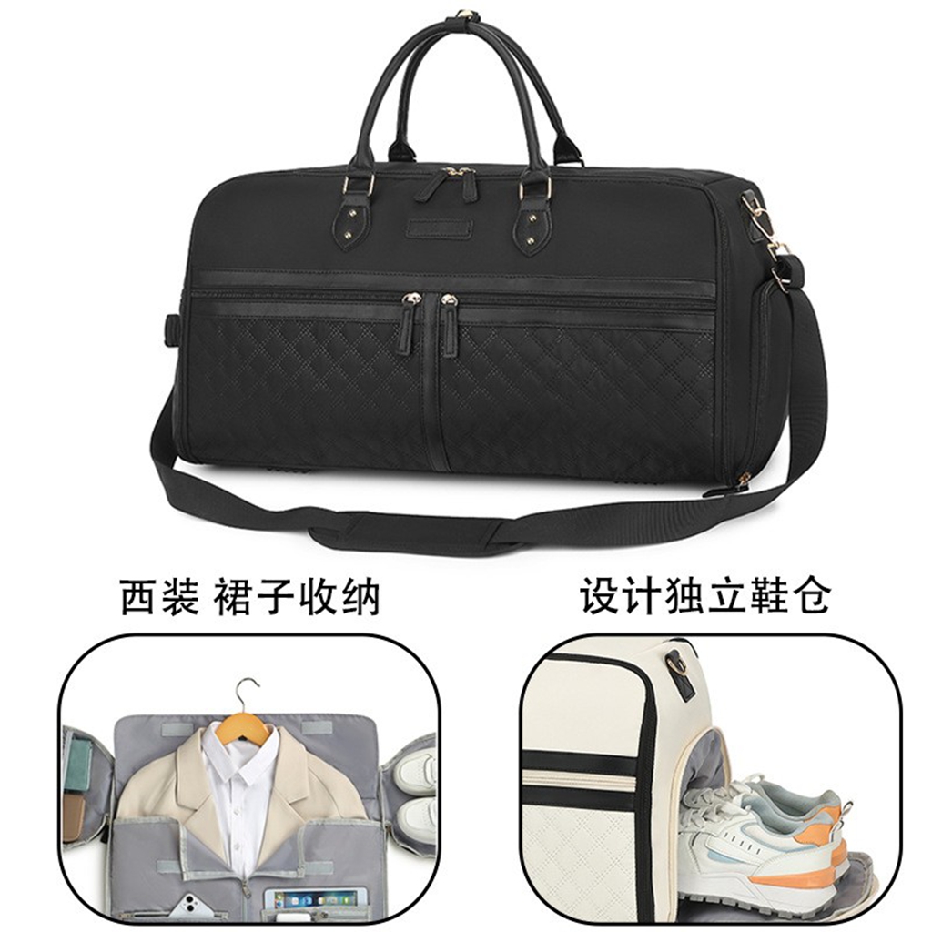 Convertible Garment suit travel Bag with Shoulder Strap, Carry on Garment Bag for Men Women - 3 in 1 Hanging Suitcase Suit Travel Bags，with Shoe Compartment, Black,Pink, White