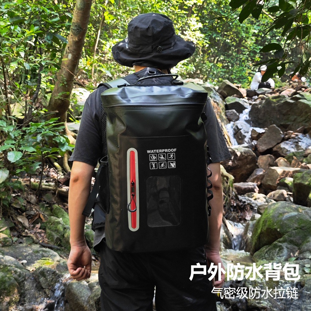 IPX7 Waterproof Dry Bag 25L/35L--Airtight gradeZipper waterproof Backpack -- Boating & Kayak Accessories - Essentials for Camping Swimming Beach Fishing Rafting Travel - Black/Yellow/Green